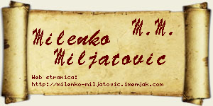 Milenko Miljatović vizit kartica